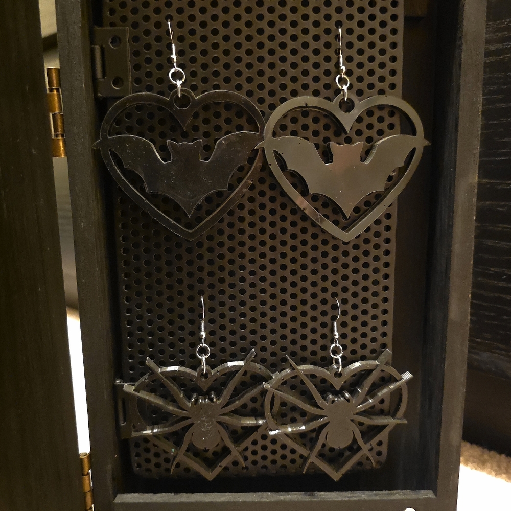 Bat And Spider Earrings